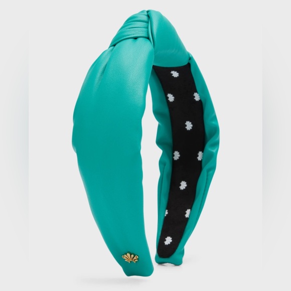 Lele Sadoughi Lagoon Teal Faux Leather Knotted Headand main image 5
